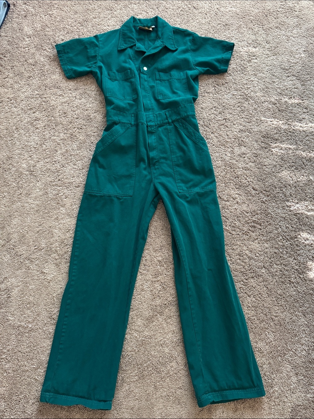 Big Bud Press Short Sleeve Jumpsuits Teal Short-Sleeve Utility Jumpsuit